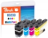 Peach Multi Pack with chip, compatible with  Brother LC-3233VALP